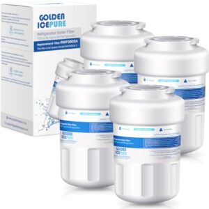 GOLDEN ICEPURE RWF0600A Refrigerator Water Filter Replacement for GE SmartWater MWFA, GWF, GWFA, FMG-1, WFC1201, GSE25GSHECSS, PC75009, 197D6321P006, Kenmore 9991, PC83879, 4PACK