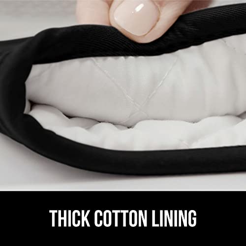 GORILLA GRIP Heat Resistant Durable Silicone Oven Mitts, BPA-Free Protective Grilling Potholders, Soft Cotton Lining, Flexible Waterproof Cooking Mitt Set, Kitchen Home Essentials, 12.5x8.3, Black - Image 6