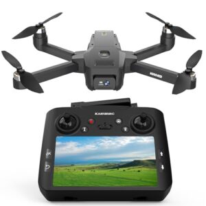 GPS Drone with Camera for Adults Beginners,4.5″ HD LCD RC Screen 32G SD Card with Drone Professional Auto Return,FPV Drones Long Range Follow Me, 5GHz Transmission Gesture Control,under 249g