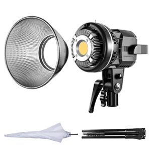 GVM 80W CRI97+ 5600K Dimmable LED Video Lights with Bowens Mount Kit Continuous Output Lighting Spotlight for YouTube Vlog Wedding Photography Shooting Light with Reflector