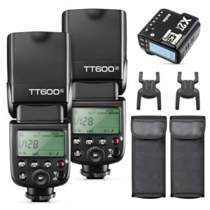 Godox 2X TT600 HSS 2.4G Wireless Master/Slaver Flash Speedlite & Receiver Godox X2T-N Remote Trigger Transmitter Kit Built-in godox X System Compatible for Nikon Cameras