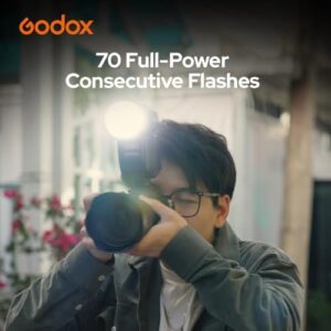 Godox V100-F Flash for Fuji Camera,Round Head Camera Flash Speedlite,TTL Touch Screen 2.4G Wireless X System for Fuji(Godox V1 Upgrade)
