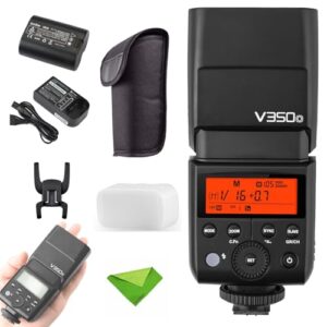 Godox V350O TTL Flash for Olympus Panasonic GN36 1/8000s HSS Camera Flash w/ 2000mAH Battery 500 Times Full Power Flash 0.1s-1.7s Recycle Time for Olympus Panasonic Camera (V350-O)