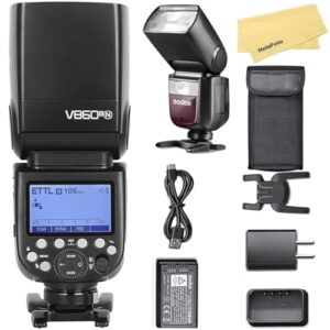 Godox V860III-N Camera Flash for Nikon Camera Flash Speedlight Speedlite Light,2.4G HSS 1/8000s,480 Full-Power Flashes,7.2V/2600mAh Li-ion Battery,0.01-1.5s Recycle Time,10 Levels LED Modeling Lamp