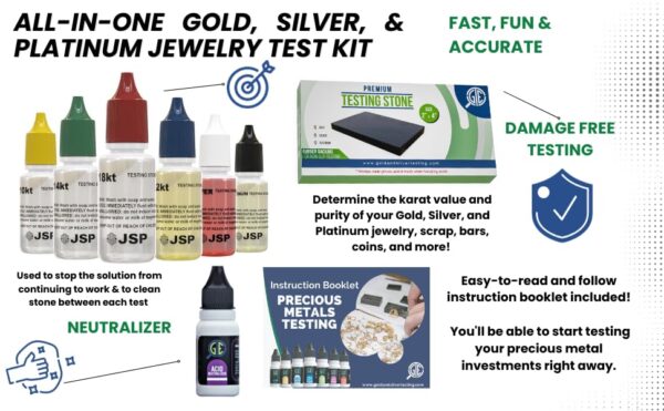 Gold Silver Jewelry Tester Appraisal Kit 10K 14K 18K 22K 24K Platinum Palladium Test Precious Metals 999 925 Scrap - Image 3