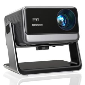GooDee Smart Viedo Projector with WiFi and Bluetooth, Netflix Liscensed / 1200ANSI / Dolby Audio / Auto Focus & Keystone Portable Projector, 4K Decode & 1080P Native for Home Theather Indoor / Outdoor