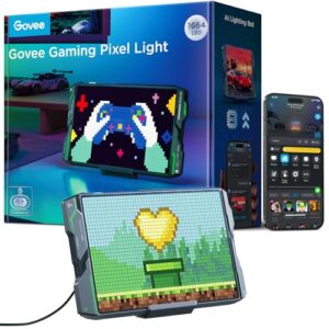 Govee Gaming Pixel Light, RGBIC LED Panel with Real-time Info Display, 150+ Scene Modes & DIY Options, Smart Pixel Lights (Wi-Fi Only), Works with Alexa, Ideal for Game Room Decor, 52×32 Pixels