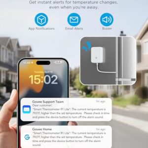 GoveeLife WiFi Refrigerator Thermometer with Alarm, Wireless Digital Freezer Temperature Gauge with App Control, 2 Years Free Data Export, for Home Kitchen Fridge Hot Tub 2 Pack