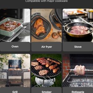 GoveeLife Wireless Meat Thermometer Digital, Unlimited Range WiFi Food Thermometer with 2 Sensors, Rechargeable LCD Base, APP Alerts, Bluetooth Cooking Probe for Kitchen, BBQ, Grill, Oven, Smoker