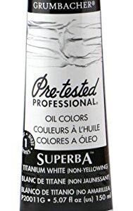 Grumbacher Pre-Tested Oil Paint, 150ml/5.07 oz., Superba White (P20011G)
