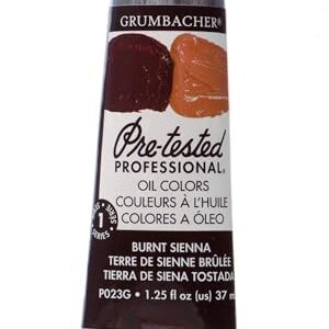 Grumbacher Pre-Tested Oil Paint, 37ml/1.25 Ounce, Burnt Sienna (P023G)