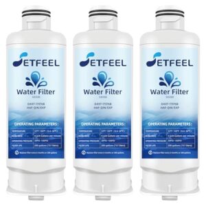 HAF-QIN/EXP Refrigerator Water Filter Replacement for Samsung Haf-qin DA97-17376B Rs27t5200sr hafqin Rs22t5201sr Rf27t5241sr Rf29a9671sr Da97-08006c Rf28t5001sr Rf27t5201sr, 3 PacK SETFEEL
