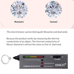 Diamond Tester Pen Kit, Jewelry Diamond Tester＋USB 9V Rechargeable Battery＋ 60X Mini LED Magnifying, Diamond Selector for Novice