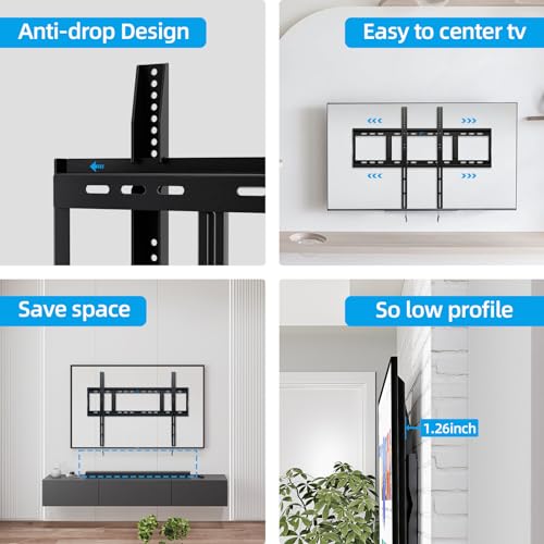 HOME VISION Heavy Duty Fixed TV Wall Mount Holds up to 264Lbs, for Most 42-100 inch Flat Curved TVs Wall Mount Bracket Fits 16"/18"/24" Studs VESA 800x600mm Low Profile Space Saving for LED OLED LCD - Image 4