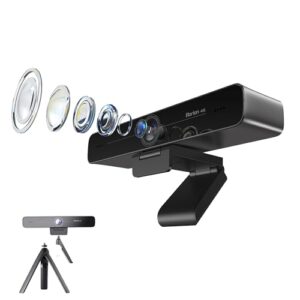 HORION 4K Webcam with Microphone, Auto Framing Camera for PC, 10X EPTZ Zoom, Plug & Play USB 3.0,Video with Dual AI Noise-Canceling Mic, for Video Conference, Streaming, PC/Mac/Linux, HC-5M