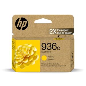 HP 936e EvoMore High Yield Yellow Ink Cartridge | Works OfficeJet 9120 Series, OfficeJet Pro 9100 Series, OfficeJet Pro Wide Format 9700 Series | Carbon Neutral | 4S6V5LN