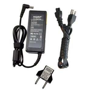 HQRP 19V AC Adapter Compatible with LG LCAP25A LCAP16A-E 19MA31D 19MN43D 22LB4510 22MN43D 24LB4510 24LB451B 24LN451B 27MA43D Monitor LED LCD HDTV TV Power Supply Cord Adaptor + Euro Plug Adapter