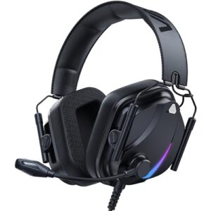 HW12 Gaming Headset for PC,PS5,PS4,Xbox One,Switch,Gaming Headphones with Microphone Wired Headset with 3.5mm Audio Jack(Black)