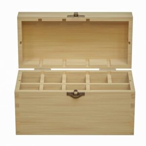 Handmade Bamboo Storage Box for Storing Gold Silver Platinum Jewelry Testing Kit Acids Chemicals 9 slots
