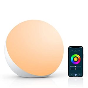Hifree Smart Table Lamp, Dimmable Desk Lamp with App/Voice Control, LED RGB Color Changing Touch Lamp, Night Light for Bedroom Compatible with Alexa