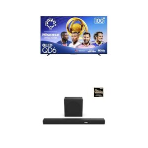 Hisense 100QD6QF QLED 4K UHD Smart Fire TV AX3100Q 3.1Ch Sound Bar with Wireless Subwoofer
