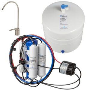 Home Master TMHP HydroPerfection Reverse Osmosis System, 9-stages, Patented 2-pass Alkaline Remineralization, Fast 4.5 Sec Fill Rate, 1:1 Waste Ratio, UV Sterilizer 99.9% EPA 97952AZ1, Iron Prefilter
