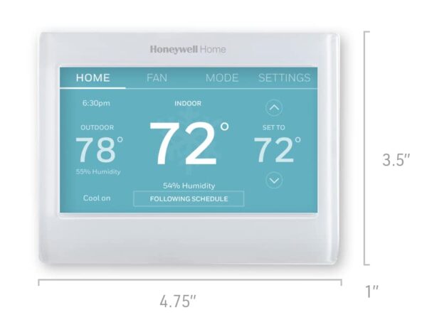 Honeywell Home Smart Color Wi-Fi Programmable Touch Screen Thermostat, Energy Star, Alexa Ready, White - C-Wire Required, Not Compatible with Line Volt Heating, RTH9600WF - Image 4