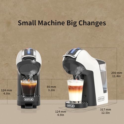 Hot&Cold brewing Single Serve Coffee Maker for K*eurig K*cup, Small Espresso Coffee Machine for D*olce G*usto/N*es Original/Ground Coffee/44mm ESE, adjustable TEMP&Water Volume, 1LRemovable Reservoir - Image 3