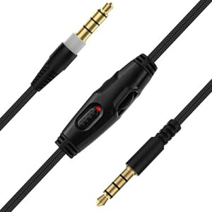 HyperX Cloud Alpha Replacement Cable – Compatible with Cloud Alpha, Mix, Flight, Logitech G633, G933 Gaming Headsets – 3.5mm Audio Cable with Mute & Volume Control (No Mic, 4.9ft)