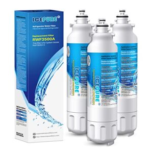 ICEPURE ADQ73613401 Refrigerator Water Filter Compatible with LG LT800P, LT800PC, ADQ736134, ADQ73613402, ADQ75795104, Kenmore 9490, LSXS26326S, LMXC23746S, LMXC23746D, LSXS26366S, RWF3500A, 3 PACK