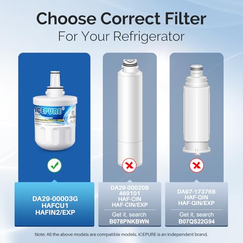 ICEPURE DA29-00003G Replacement for DA29-00003B DA29-00003A, Aqua-Pure Plus DA29-00003D DA29-00003F DA97-06317A, HAFCU1, WF289, WSS-1 WFC2201 HDX FMS-1 RWF1100A Refrigerator Water Filter 3PACK - Image 3