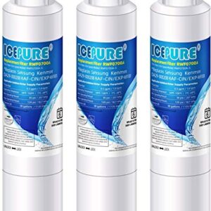 ICEPURE DA29-00020B Replacement for Samsung Water Filter HAF-CIN/EXP HAF-CIN DA29-00020B-1 RF28HMEDBSR RF263BEAESR RS25J500DSR RF263TEAESG RWF0700A HDX FMS-2 DA97-08006A-1 RF4287HARS RF28HFEDBSR 3PACK