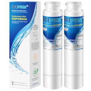 ICEPURE RWF5800A Replacement for Frigidaire EPTWFU01 Refrigerator Water Filter, Compatible with EWF02, Pure Source Ultra II, Pure Source Ultra 2, 012505454226, 4562222, 807946701, 2PACK