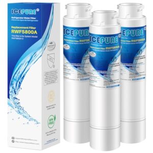ICEPURE RWF5800A Replacement for Frigidaire EPTWFU01 Refrigerator Water Filter, Compatible with EWF02, Pure Source Ultra II, Pure Source Ultra 2, 012505454226, 4562222, 807946701, 3PACK