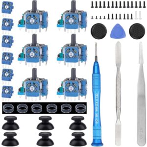 IKPEK 6 Pack Analog 3D Joysticks Replacement for PS5 Controller, Joysticks Part with Repair Screwdriver Kit for Playstation 5 DualSense Controller