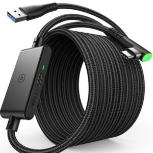 INIU Link Cable with Charging [16ft] for Meta Quest 3s Oculus Quest 3 Quest 2/Pro, Pico 4, PC VR, Steam VR, USB 3.0 High Speed Data Cable, USB C Charger Cord for VR Headset Accessories