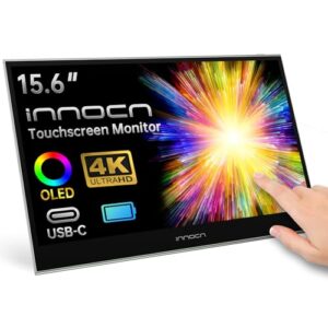 INNOCN 15.6 inch Portable Monitor Touchscreen 4K OLED PU15-Pre USB Type C HDMI External Monitor with Battery for Laptop PC Mac Tablet PS4 Xbox Switch