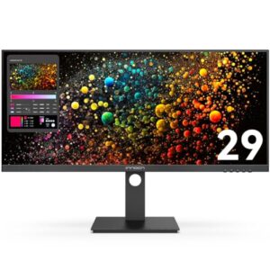 INNOCN 29″ Ultrawide Monitor 100Hz 21:9 IPS WFHD 2560 x 1080P 99% sRGB HDMI Computer USB Type C 65W Laptop External Monitor, Height/Pivot Adjustable, Productivity, Wall Mountable, Black