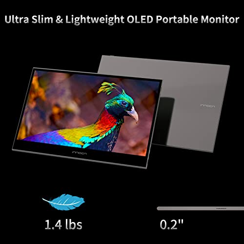 INNOCN Portable Monitor 13.3" OLED Full HD 1080P 100% DCI-P3 1MS 100000:1 USB C Plug Play Second Computer Display Mini HDMI Travel Monitor Photo Video Editing for Laptop MacBook PC Console - Image 6
