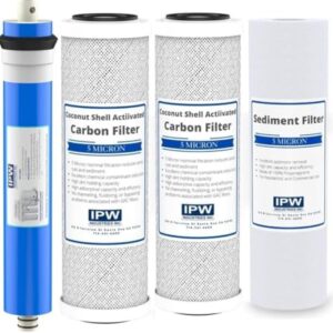 IPW Industries Inc. | Complete Reverse Osmosis Water Filter Replacement Kit for Krystal Pure KR15 – Membrane Filter, Carbon Block Filters, Polypropylene Sediment Filter for Efficient Water Filtration