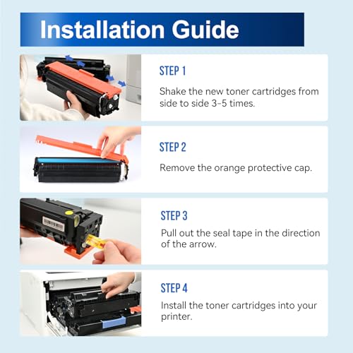 InkNI 210X Toner Cartridges 4 Pack High Yield with Chip Compatible Replacement for HP 210X W2100X 210A for HP Color Laserjet Pro 4201dn 4201dw Pro MFP 4301fdn 4301fdw Printer Ink (B/C/M/Y, 4 Pack) - Image 7