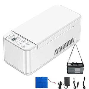Insulin Cooler Box,Medication Cooler for Travel,Constant Temperature 2-8℃,Long Working Time for 6-8 Hours,Rechargeable Insulin Cooler for Car,Travel,Home(0.39L,White)