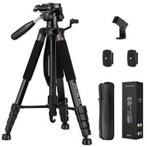 JOILCAN Tripod Camera Tripods, 74″ Tripod for Camera Phone Video Recording, Heavy Duty Cameras Tripod Stand, Professional Travel DSLR Tripods Compatible with Canon iPhone, Max Load 15 LB