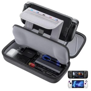 JSAUX Carrying Case Compatible with Steam Deck/ROG Ally/Switch 2, Protective Hard Shell Carry Case Built-in Charger & Docking Station Storage, Portable Travel Bag for Steam Deck OLED/ROG Ally X