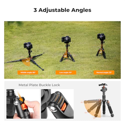 K&F Concept Mini Desktop Tripod, 20.5''/ 52cm Compact Desk Tripod with 360 Degree Ball Head, 1/4 inch Quick Release Plate for Camera Video Camcorder, Load up to 13.22 lbs/6 KG - Image 6