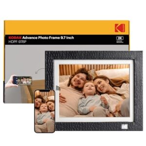 KODAK Digital Photo Frame with WiFi, 9.7 inch 2048×1536 IPS 2K Touch Screen, 32GB Storage, Auto-Rotate Motion Sensor, Share Photos and Videos, Christmas Birthdaty Gifts for Women