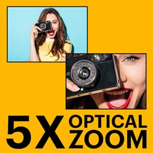 KODAK PIXPRO FZ55-RD 16MP Digital Camera 5X Optical Zoom 28mm Wide Angle 1080P Full HD Video 2.7″ LCD Vlogging Camera (Red) Packaging May Vary