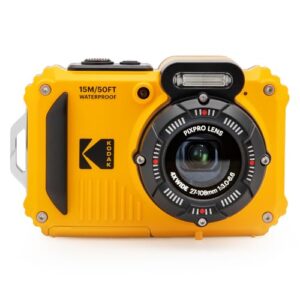 KODAK PIXPRO WPZ2 Rugged Waterproof Shockproof Dustproof WiFi Digital Camera 16MP 4X Optical Zoom 1080P Full HD Video Vlogging Camera 2.7″ LCD (Yellow)