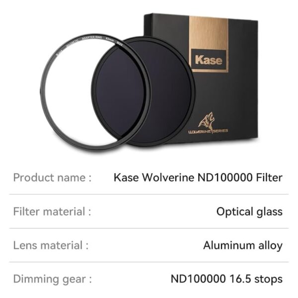 Kase Wolverine 67mm ND100000 16.5 Stop Magnetic Neutral Density Filters Incl Adapter - Image 8