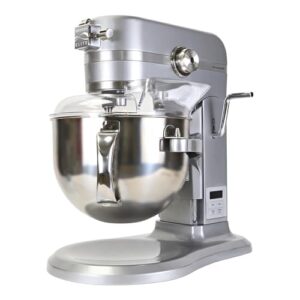 Kenmore Elite Heavy-Duty 6 Qt Bowl-Lift Stand Mixer, 600 Watts, with Flat Beater, Wire Whisk, Dough Hook, Stainless Steel Bowls, LED Light, Digital Countdown Timer, Metallic Grey